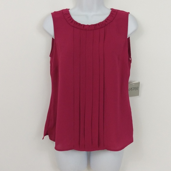 Kasper Pleated Sleeveless Blouse - Picture 2 of 4